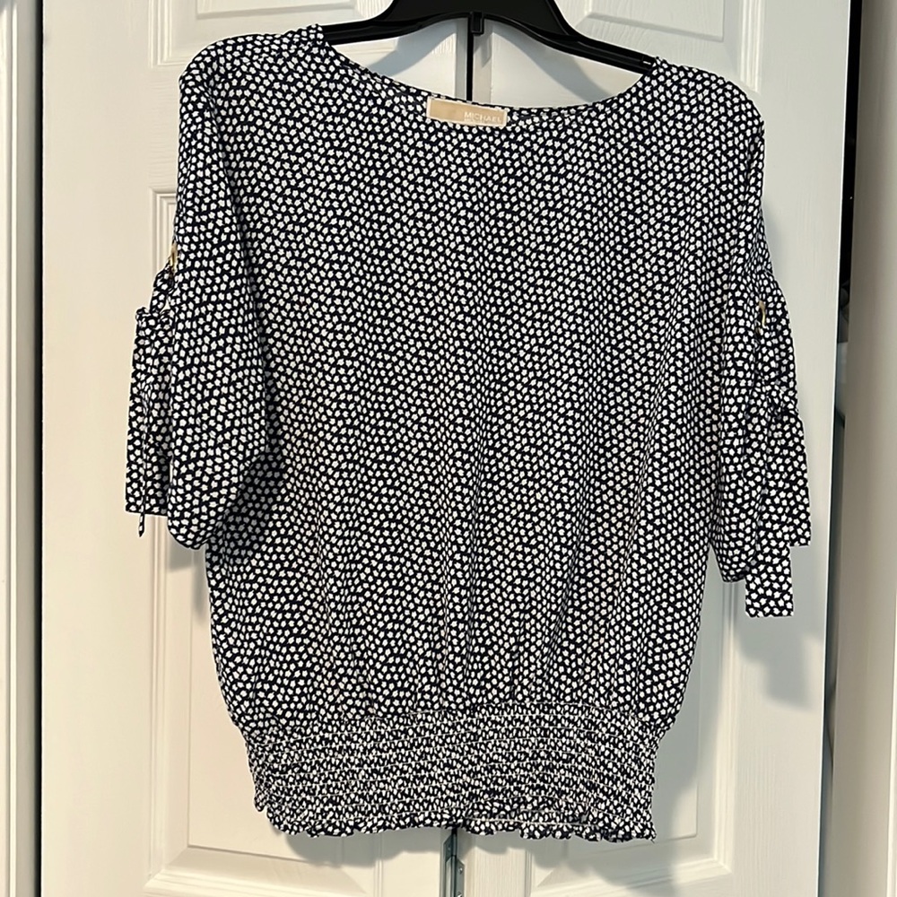 Michael Kors blue blouse.